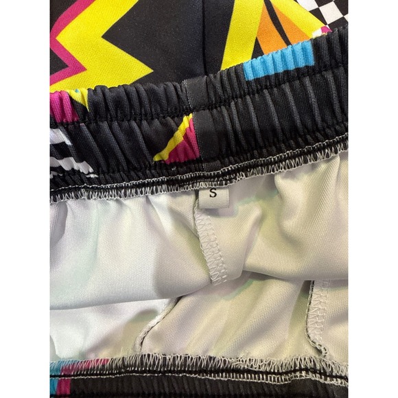 Retro 80s 90s Y2K Geometric Neon Print Jogger Sweatpants Unisex Small Like New - Picture 5 of 6